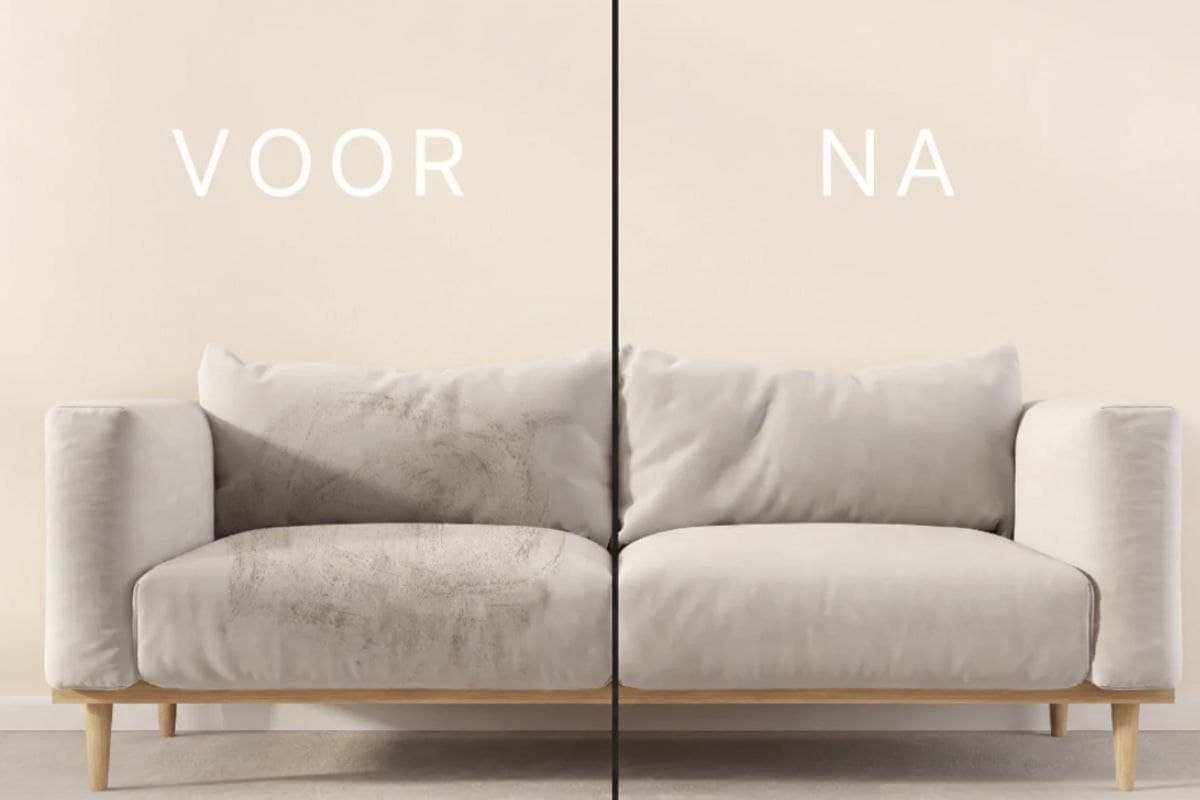 Bank voor en na reiniging - het verschil is duidelijk